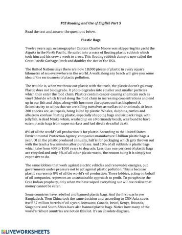 FCE Reading & Use of English part 5