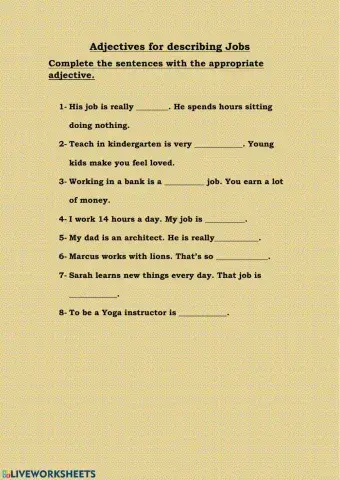 Adjectives to describe jobs