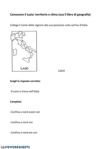 Conoscere il Lazio: territorio e clima