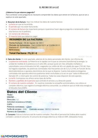 Factura de la luz
