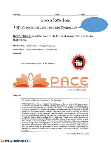 Social Issues -Teenage Pregnancy