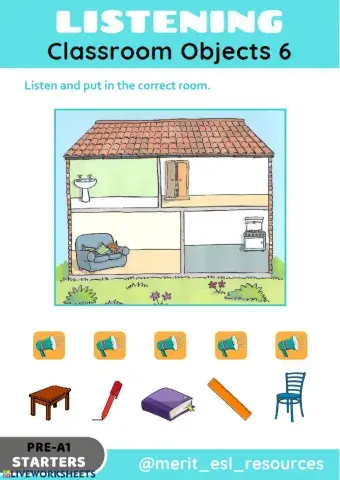 School Objects - Listen and match