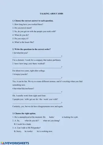 Questions about jobs