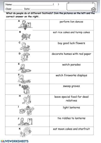 Book 6B Chapter 1 Vocab Matching Exercise