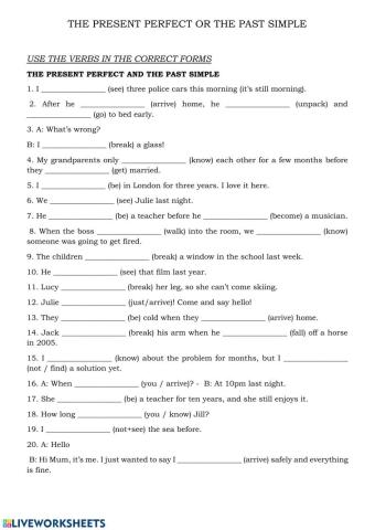 The present perfect or the past simple