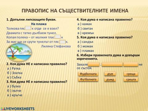 Правопис на съществителните имена