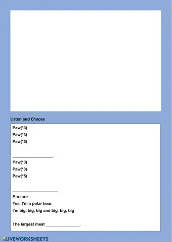 Polar Bear Song-Listen and Choose