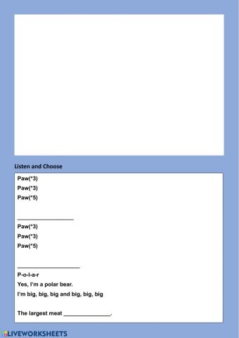 Polar Bear Song-Listen and Choose