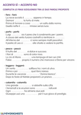 Accento sì oppure no?