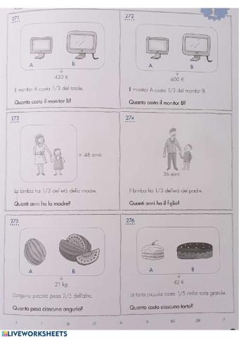 Problemi con frazioni