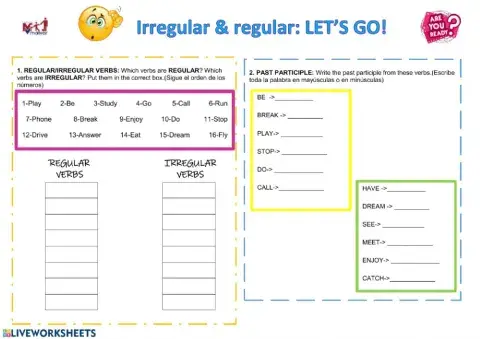 IRREGULAR AND REGULAR VERBS