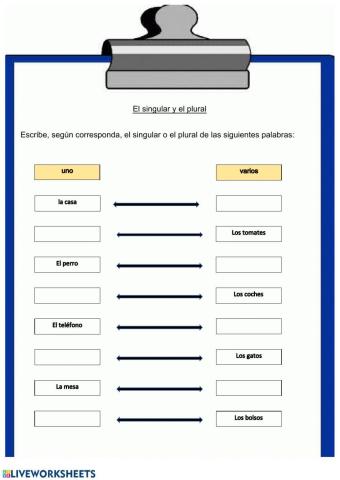 El singular y el plural