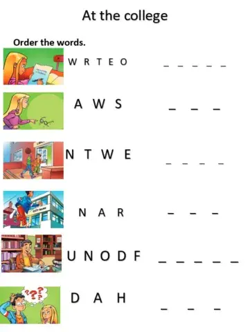 At the college. Order the letters 2