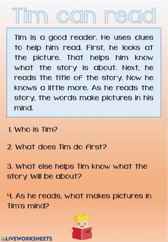 Tim can read