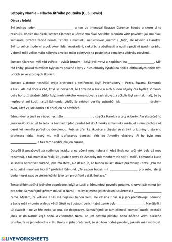 Letopisy Narnie - práce s textem