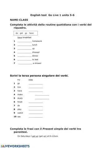 test Go live 1 units 5-6