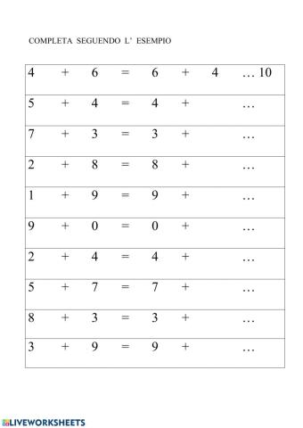 Numeri (0...12) e simboli