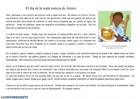 Comprobación de lectura, ficción realista