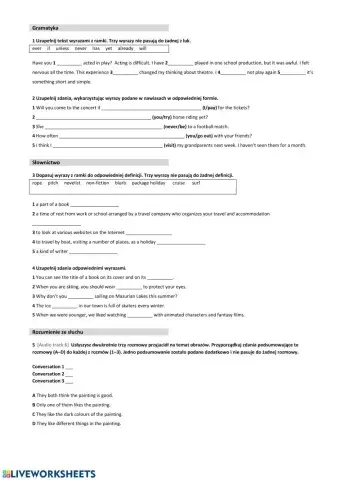 Oxford repetytorium  unit 9 -10 test
