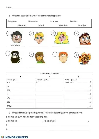 To be - Have got + adjectives