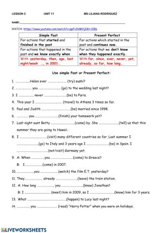 Present perfect vs simple past