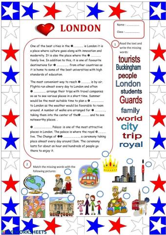 London landmarks- Reading Comprehension