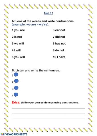 Test 17 for Class 3 (contractions)