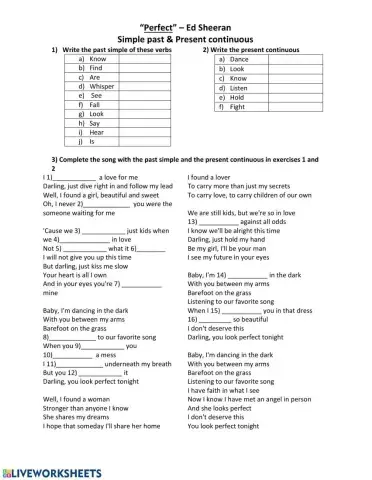 Present Simple vs Present Continuous (Perfect - Ed Sheeran)