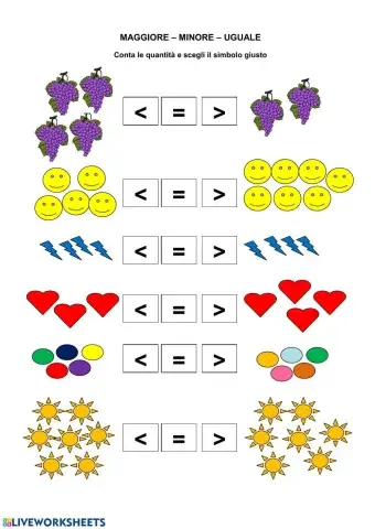 Maggiore minore uguale