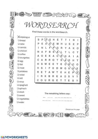 Food Wordsearch