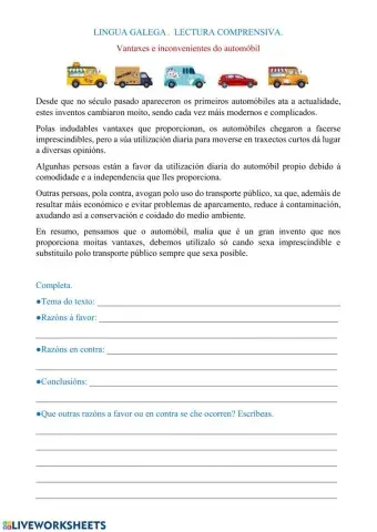 Vantaxes e inconvenientes do automóbil