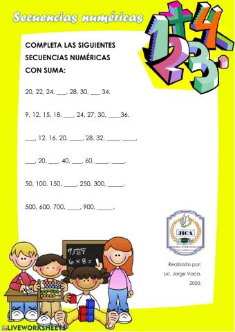 Secuencias numéricas con suma