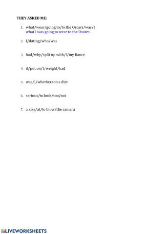 Reported questios and imperatives