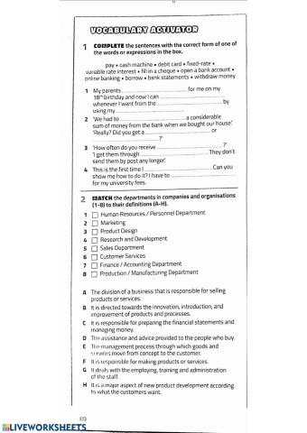 UNIT 10 Performer B2 vocabulary