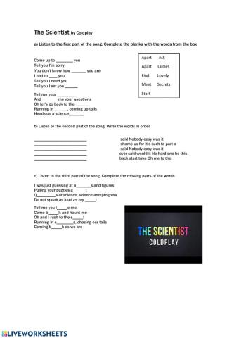the scientist coldplay