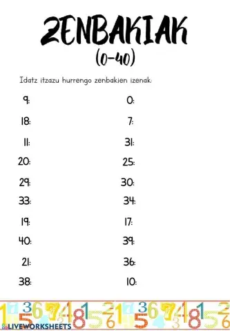 Zenbakiak (0-40)