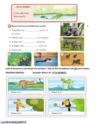 Activity 1. Writing and Speaking