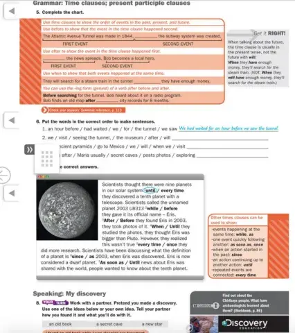 Time clauses- present participle clause