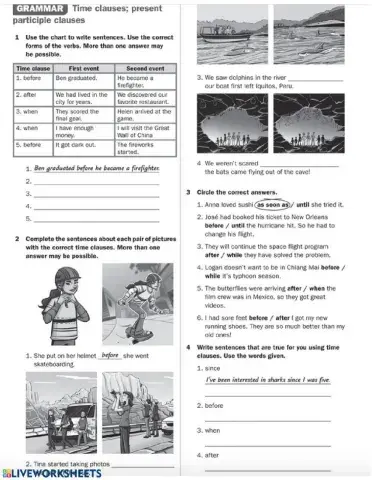Time clauses- present participle clause