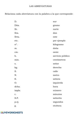 Las abreviaturas