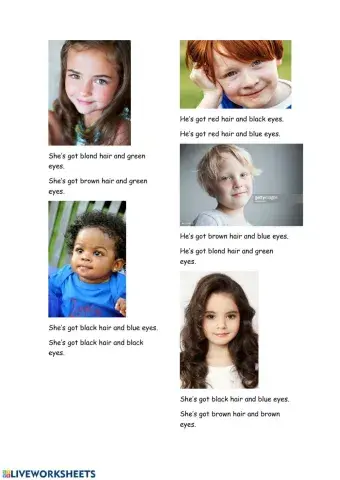 Hair and eyes description