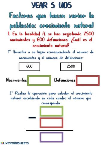 Year 5 UD 5 - Crecimiento Natural