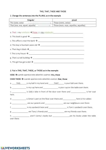 This, that, those and these