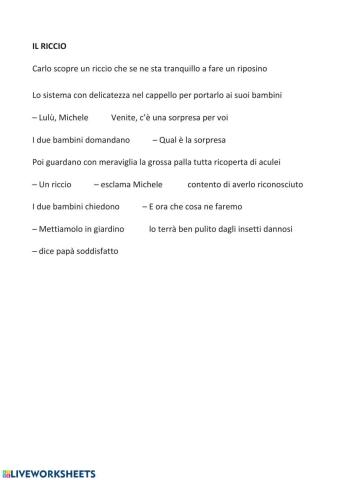 Il riccio: punteggiatura