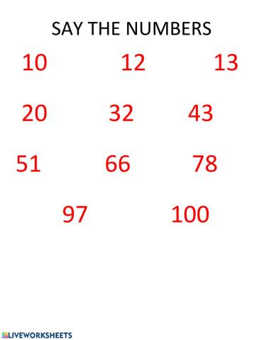 say the numbers