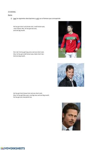 Descripción de Personas (have got)