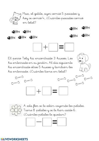 Problemas de matemáticas para infantil