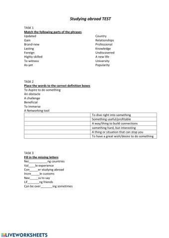 Studying aboroad text test