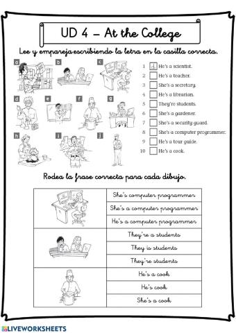 At the College - 5º UD 4 - Ficha 2