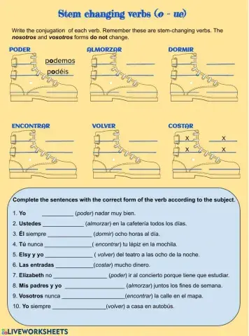 Stem changing verbs (o-ue)